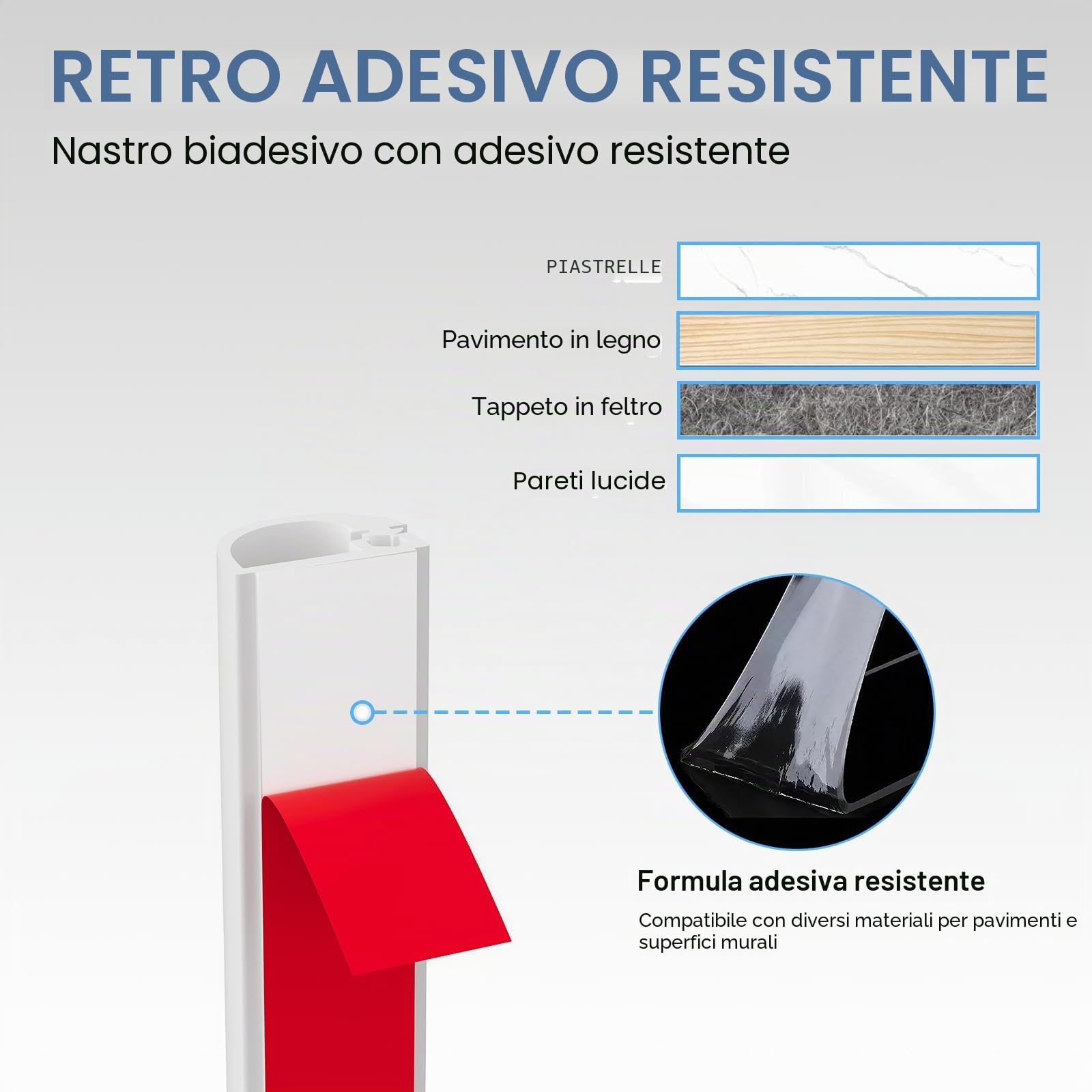 Canalina Passacavi Adesiva Bianca 1M Fili Elettrici Parete Canalina Flessibile PVC Silicone Morbido Protezione Cavi Pavimento Esterni Resistente Alle Intemperie per Ufficio Casa Scuola
