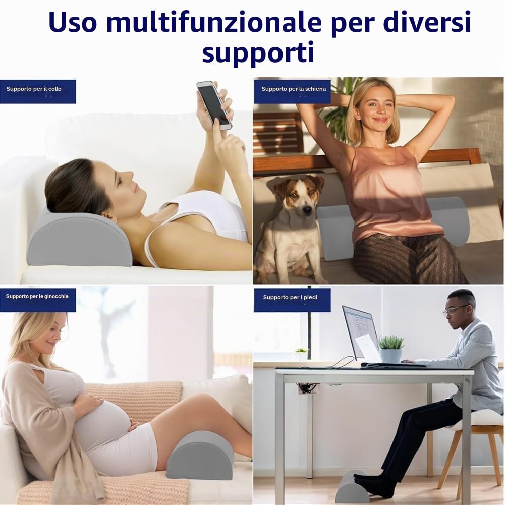 Cuscino in Memory Foam a Mezzaluna per Gambe e Schiena | Per Ginocchia, Collo e Zona Lombare, Ideale per Chi Dorme sul Fianco e sulla Schiena