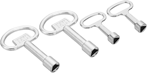 PATIKIL Llave de enchufe triangular de 0.315 in y 0.354 in, 1 juego/4 piezas llave de medidor de agua a gas para ascensor puerta de elevación de
