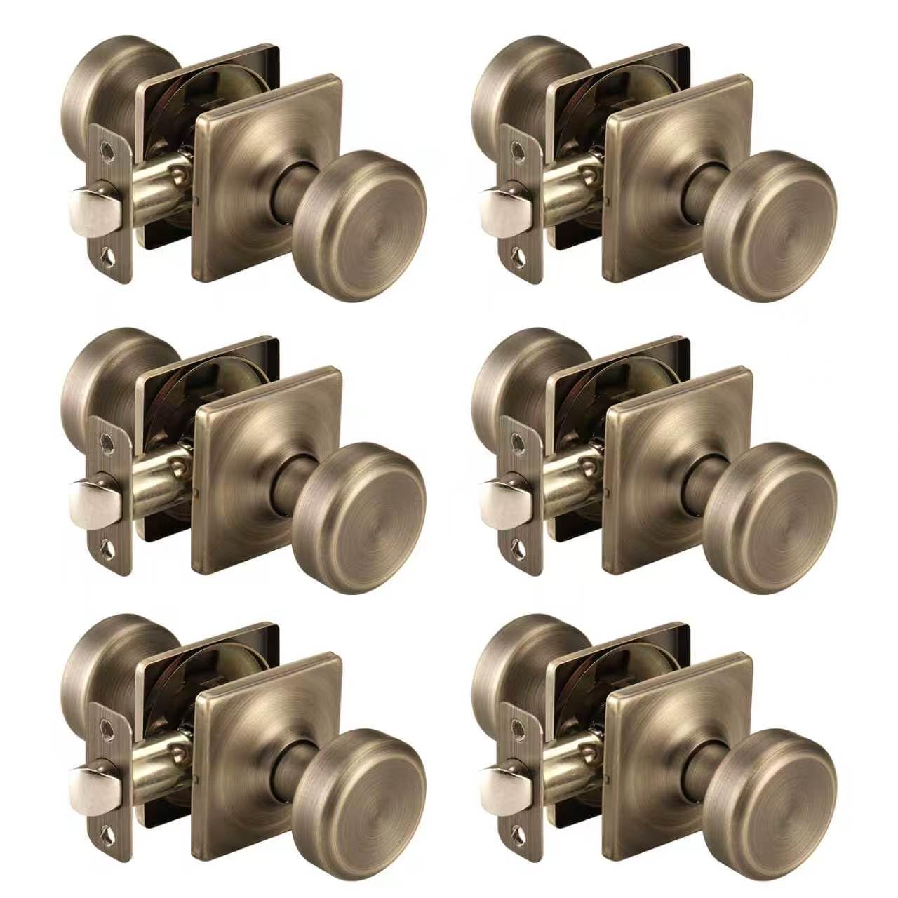 Black Door Knobs - 6 Pack Privacy Knobs -7