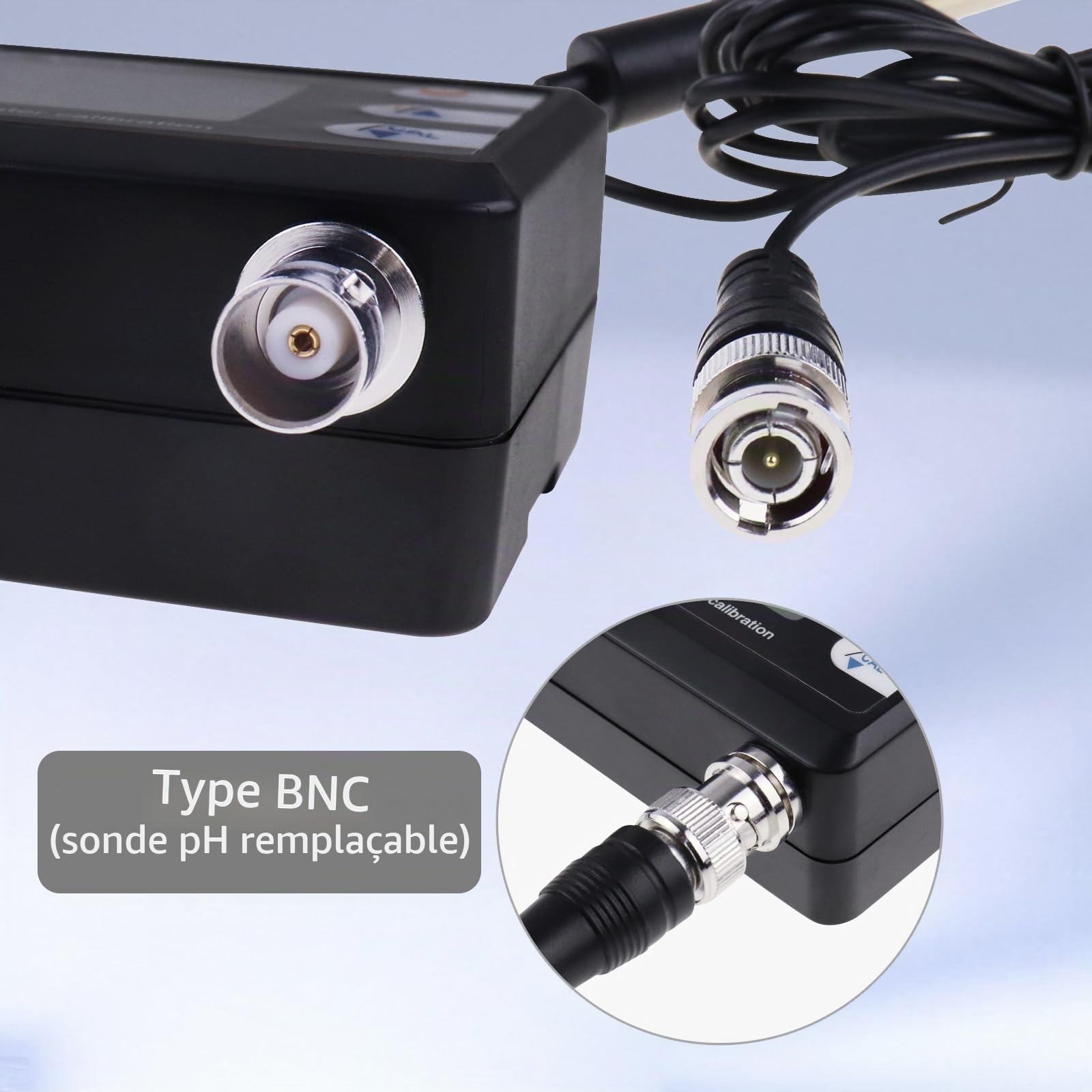 Thermomètre numérique combiné pH et température, moniteur de pH pour aquarium avec fonction d'étalonnage automatique pour aquarium, hydroponie, laboratoire d'aquaculture