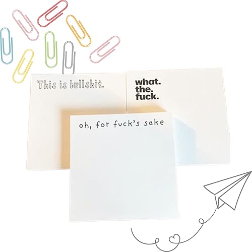 Nota adhesiva divertida, regalo divertido, bloc de notas adhesivas What The Fuck, 3 notas adhesivas divertidas para adultos, divertido accesorio de