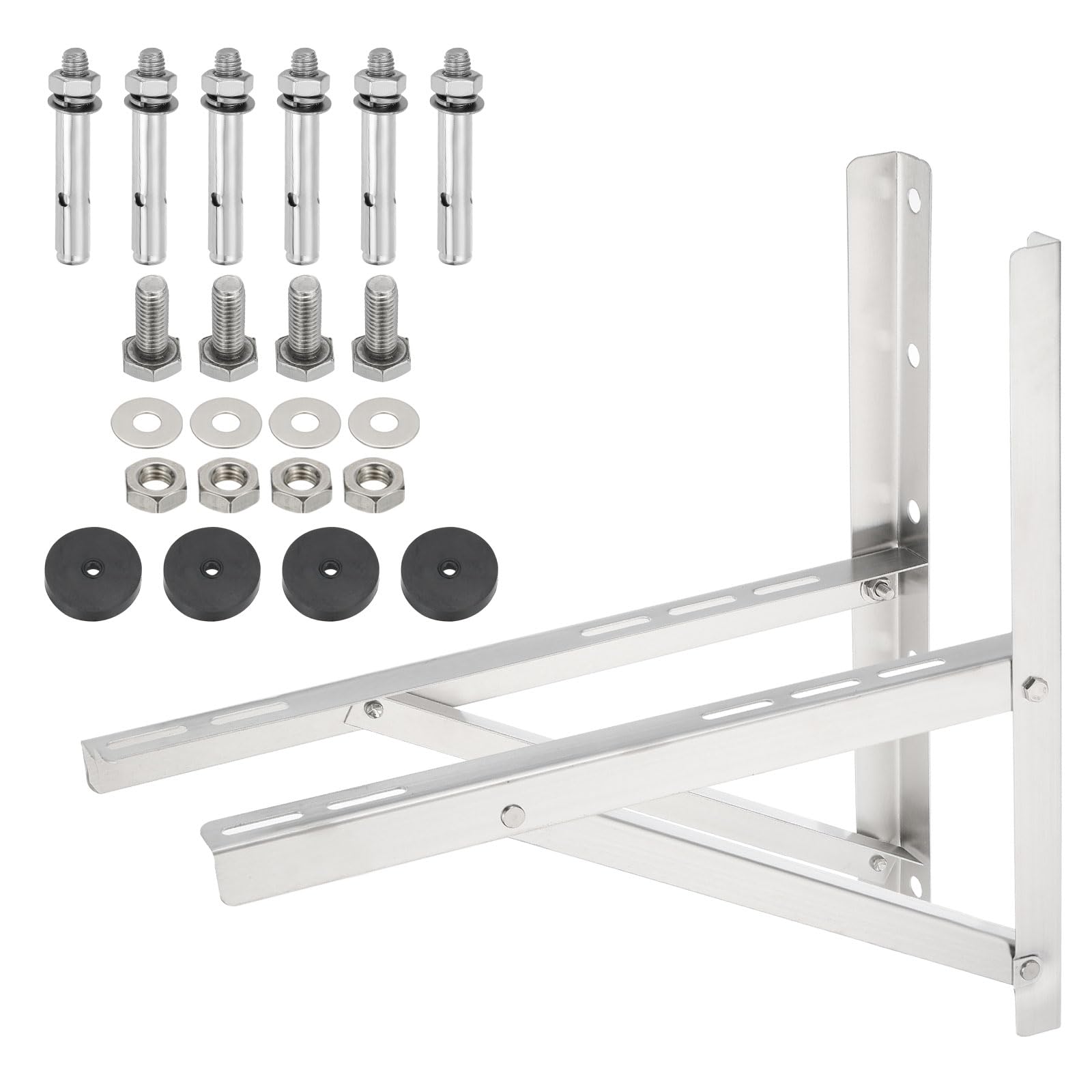 PATIKIL 9000-24000BTU Wall Mounting Bracket for Mini Split Air Conditioner, 1Set Foldable Stainless Steel Stand Support Condenser Up to 620lbs for