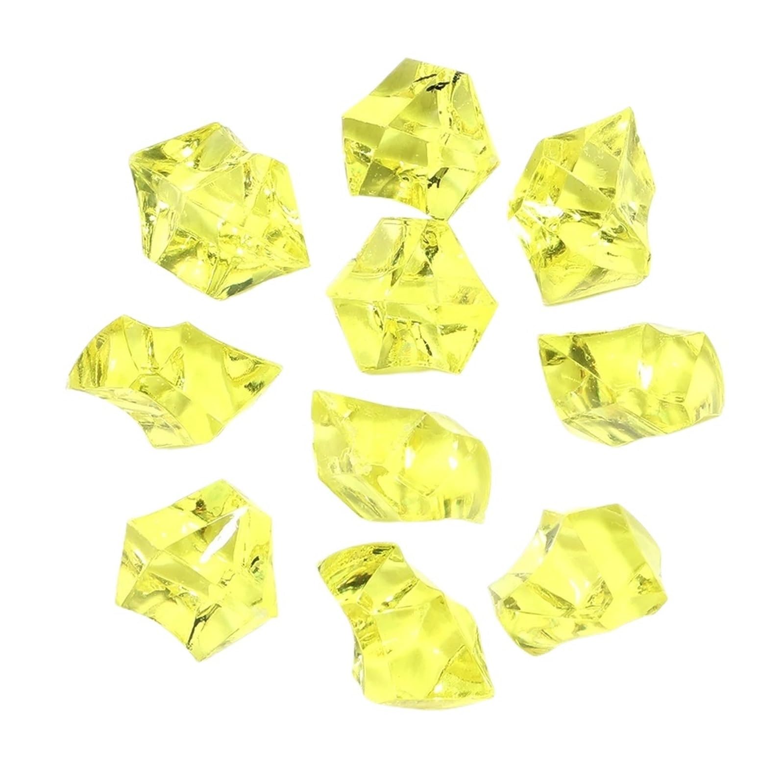 ITRHJTGP Fake Ice Rocks Fake Crushed Ice Stones Party Wedding Decor Vase Acrylic Filler Decoration Home Crafts for Vases Fillers(Yellow)