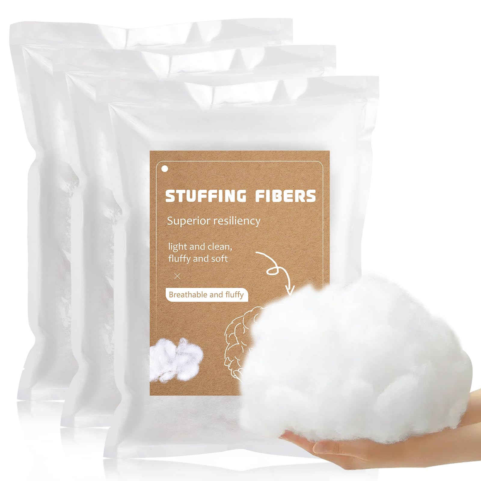 UzecPk0.9LB/14.4oz Stuffing for Stuffed Animals, Crochet Stuffing, Pillow Filler Stuffing for Crafts, Pillow Polyfill, Polyester Stuffing for Pillows