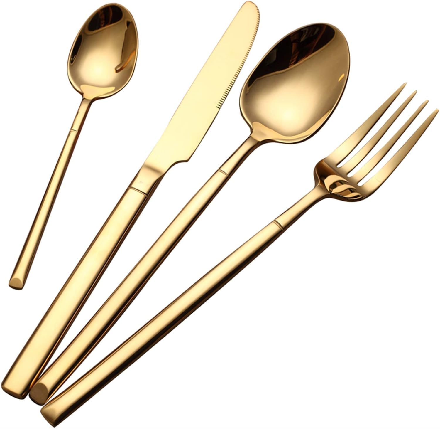 Juego de cubiertos de acero inoxidable, elegante cubertería para comedor, incluye 24 piezas, perfecto para el hogar y fiestas