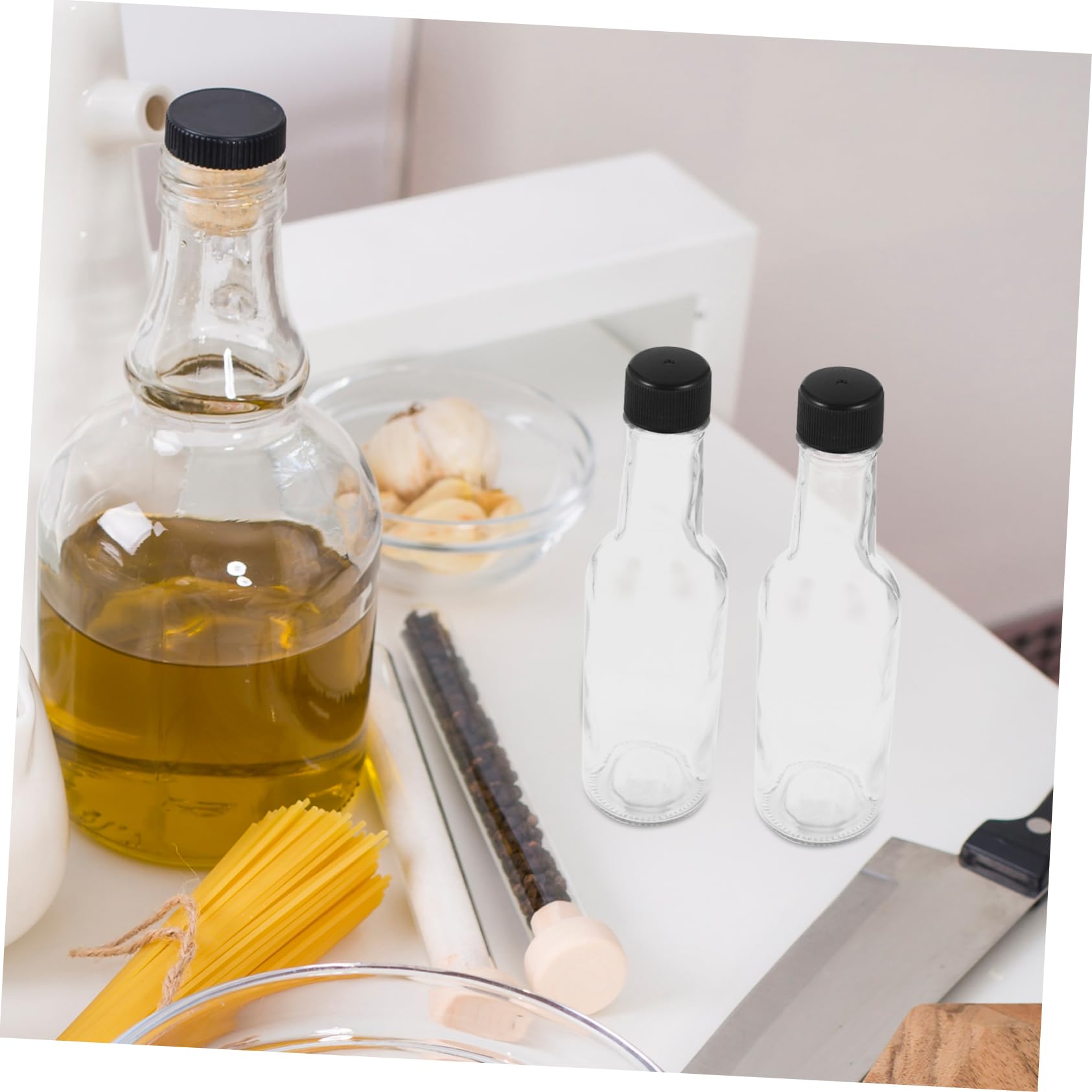 6 Botellas de Salsa de Vidrio de 150ml Tapa, Fácil de Lavar y Multipropósito, para Uso Doméstico y Comercial, Dispensadores Prácticos para Ketchup y Salsas