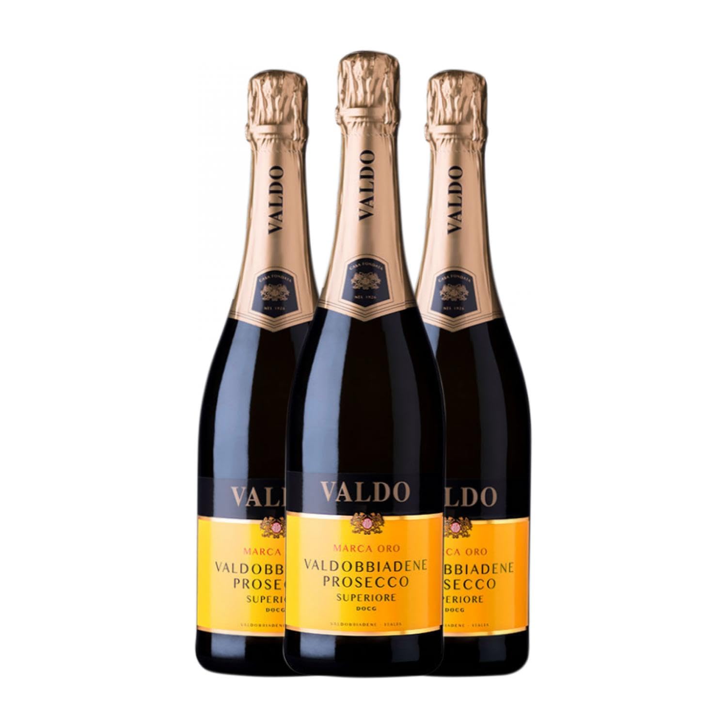 Valdo Marca Oro Superiore Glera Extra Seco Prosecco di Conegliano-Valdobbiadene 75 cl Espumoso blanco (Caja de 3 Botellas de 75 cl)