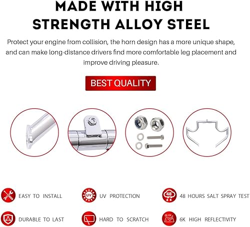 Miniatura 8 de Barra de choque de 1.5 pulgadas para Harley Davidson Touring Road Glide Road King Street Glide Electra Glide CVO y modelos Trike (apta para modelos