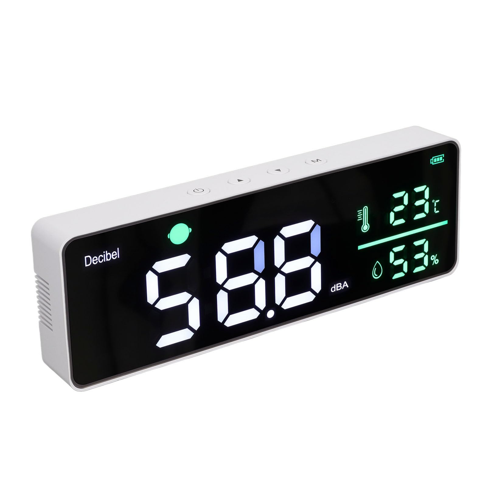 Ampio Schermo LED, Allarme Automatico, Fonometro Digitale Multifunzionale Appendere a Parete per Aula, con Cavo USB Lungo, Ideale per Testare i Livelli di Rumore Nelle Vie di