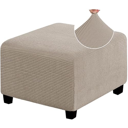 ELYSYSRL Stretch Hockerbezug Quadratisch 40x40/50x50/60x60 Hocker Fußstütze Schonbezug Ottoman Cover Ottomane Hocker Protector Hockerabdeckung Mit Elastischem Boden (Color : #7, Size : L(60-76cm)) Cover