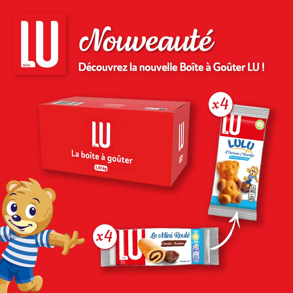 LU - La Boîte à Goûter - Assortiment Biscuits LU : Prince, Prince Enrobé, Pépito, Granola, Mini-Roulé, Lulu L'Ourson Chocolat - Idéal Petit Déjeuner & Snack - 1,03 kg
