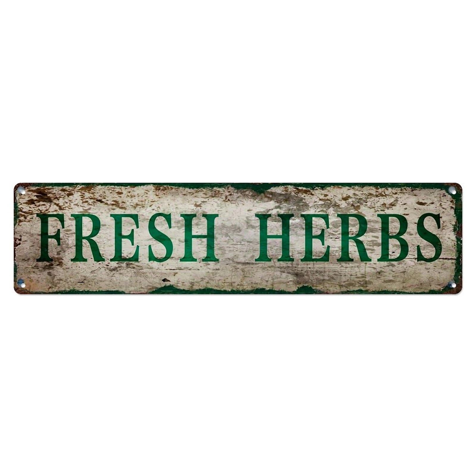 Fresh Herbs Sign Pattern Metal Tin Sign Plaque