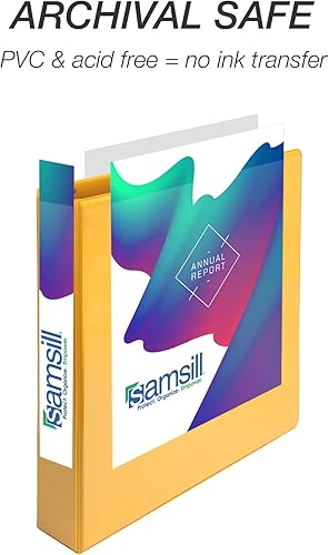 Vista 248 de Samsill (MP128587) - Carpeta de 3 anillos redondos de 3 pulgadas, fabricada en los EE. UU., con cubierta transparente personalizable para insertos