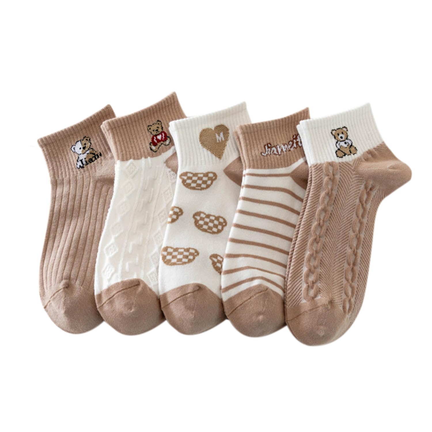 Women's Ankle Socks for Casual & Sports Multicolor Odour Free Fancy Multi design Socks Pack