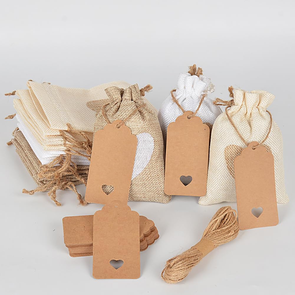 Geschenkanhänger Herzform - 100 Bunte Etiketten Mit Baumwollseil Zum Beschriften