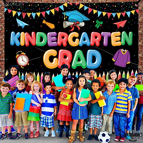Image of KatchOn, Kindergarten Graduation Backdrop - Large 72x44 Inch | Kindergarten Grad Banner | Kinder Grad Backdrop | Graduation decorations 2026
