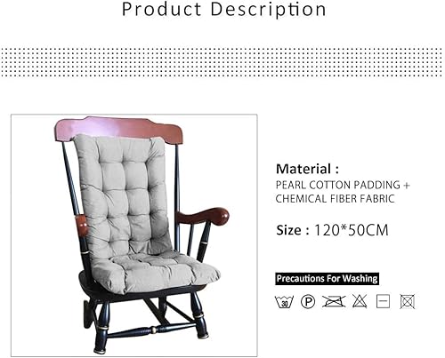 Miniatura 3 de Scorpiuse Cojín para silla de respaldo alto para silla de patio y exterior, cojín de mimbre para sofá biplaza, cojín suave acolchado para silla de