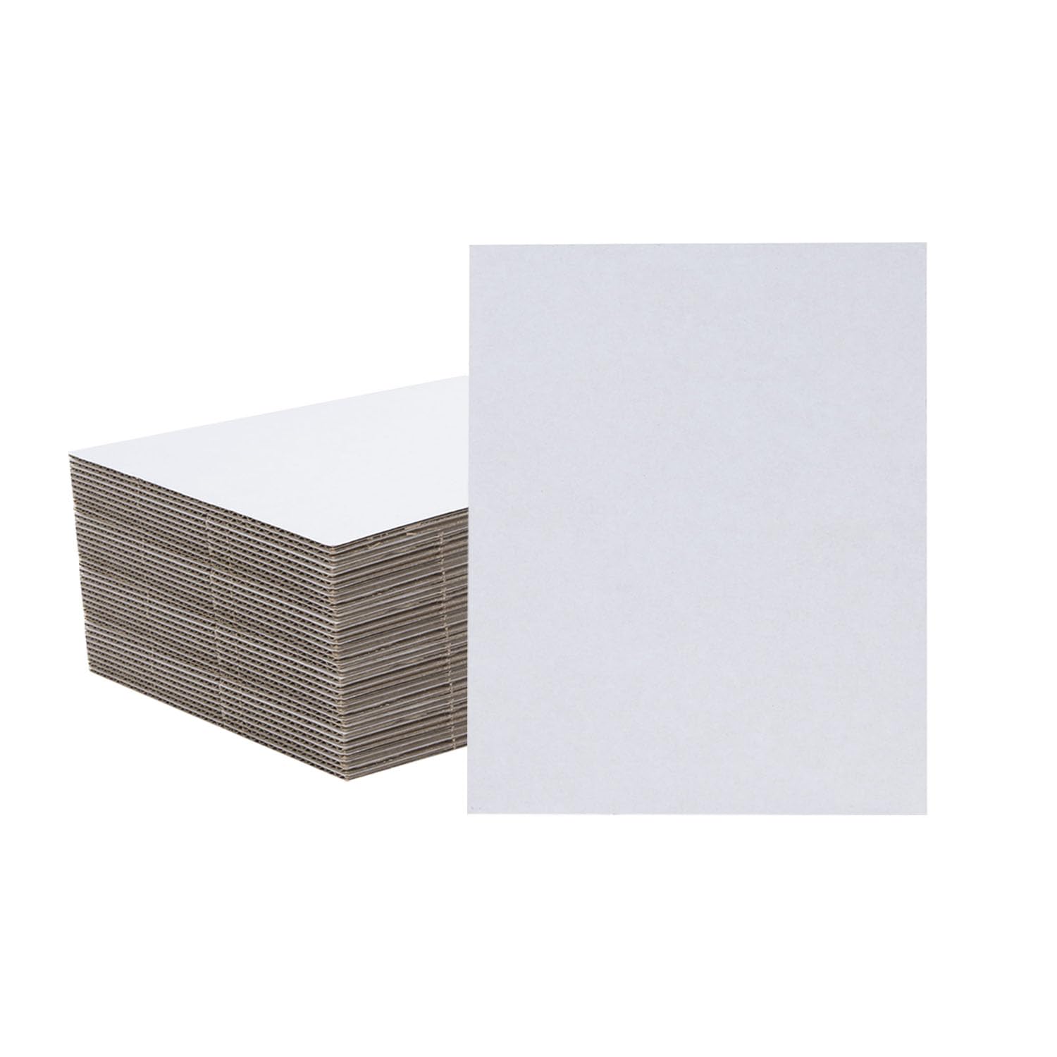 50 Pack 5x7 Inch White Corrugated Cardboard Sheets, Corrugated Cardboard Filler Insert Sheet Pads for Mailing, Pack Shipping, Backing, Craft Card Board