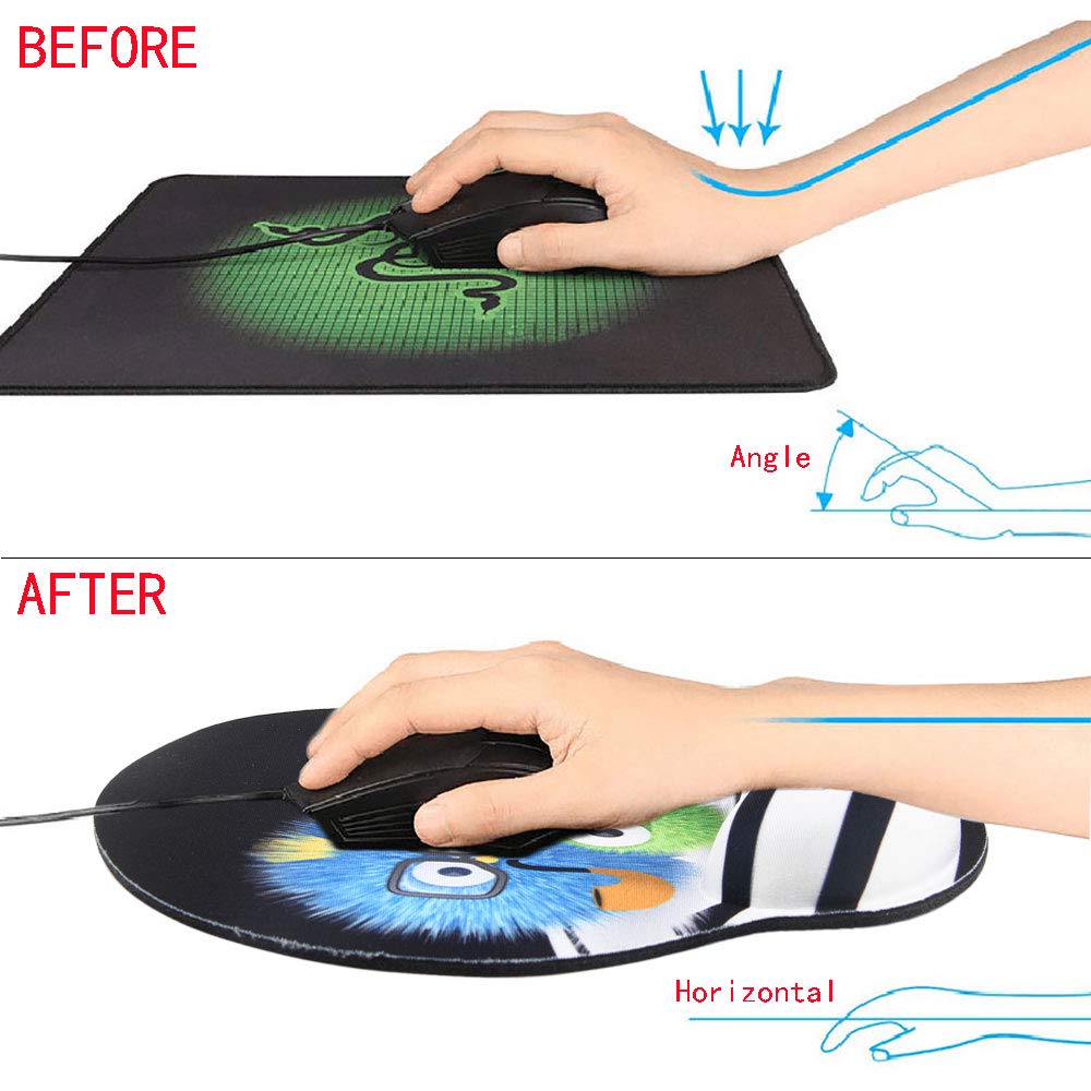 GeekShare Tappetino Mouse Ergonomico Con Supporto Per Polso – Base Antiscivolo In PU, Fibra Di Latte, Per Ufficio E Gioco