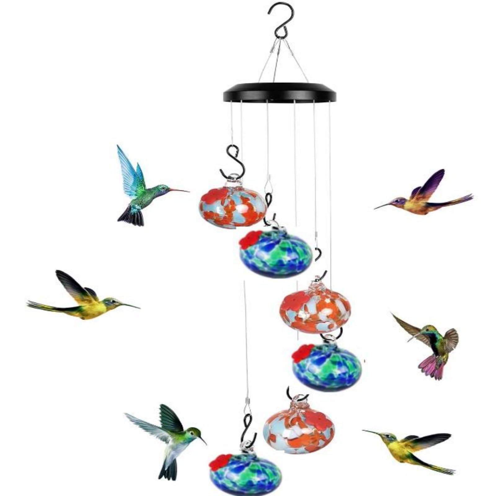 Qivine Bird Feeders Wind Chimes, Fat Ball Feeders Hanging