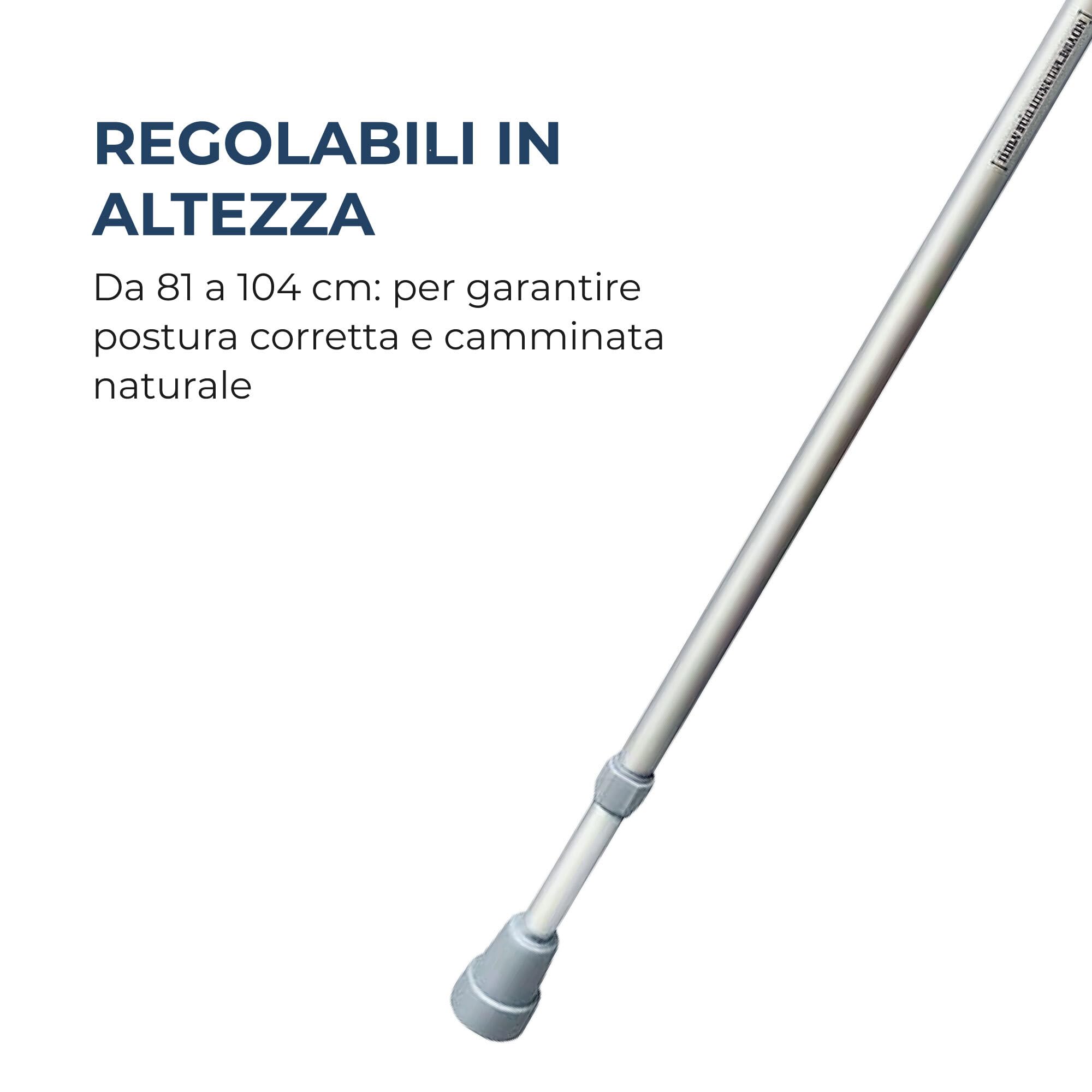 SPES - Coppia Stampelle Canadesi - Stampelle Ortopediche Regolabili in Altezza - Coppia di 2 Stampelle (grigio)