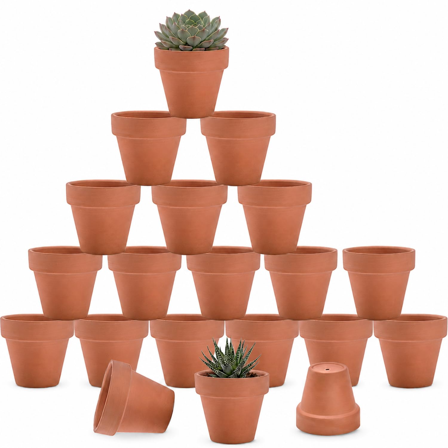 Hipothoe 20 Pcs Mini Terracotta Pots, 7.6CM