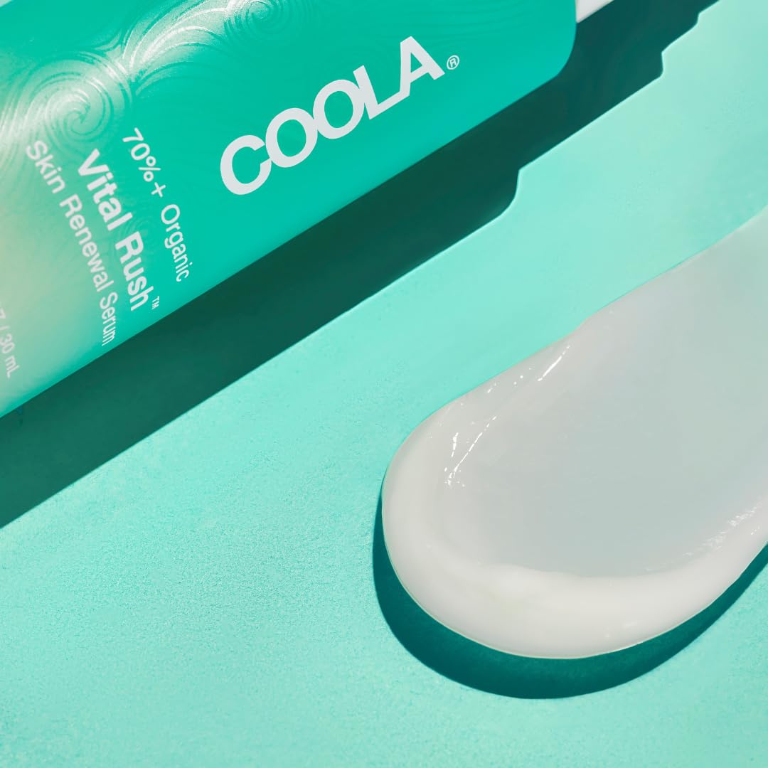 COOLA Organic Vital Rush Skin Renewal Serum, Dermatologist Tested Skin Barrier Protection with Vitamin C and Hyaluronic Acid, Vegan and Gluten Free, 1 Fl Oz