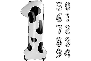 Cow Print Number 1 Balloon: Perfect for Moo-ving Milestones