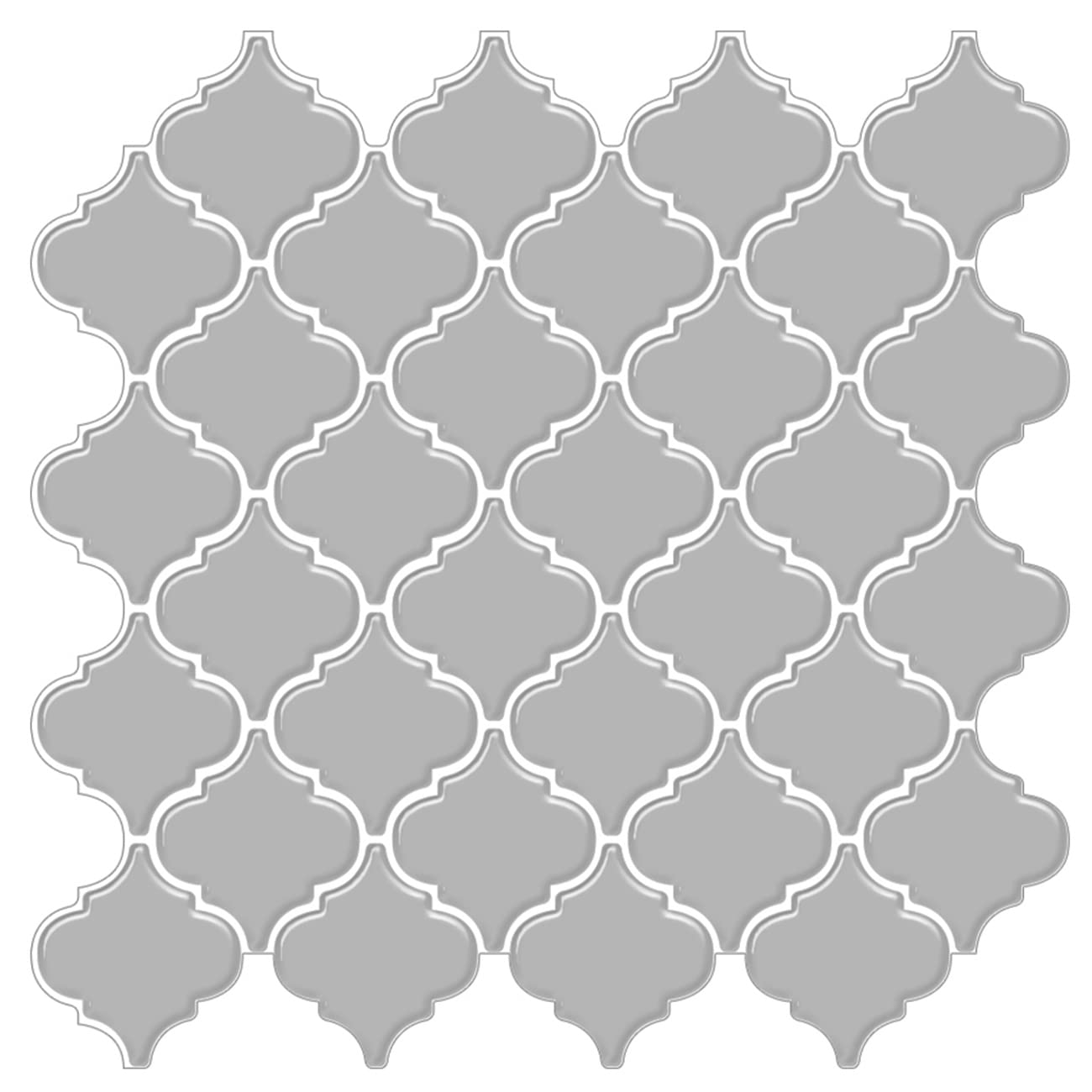 WalDecoo Grey Arabesque Peel and Stick Backsplash, Thicker Design 3D Adhesive Peel and Stick Tile Backsplash for Kitchen, Stick on Backsplash for Kitchen (10Tiles, 12" × 12")