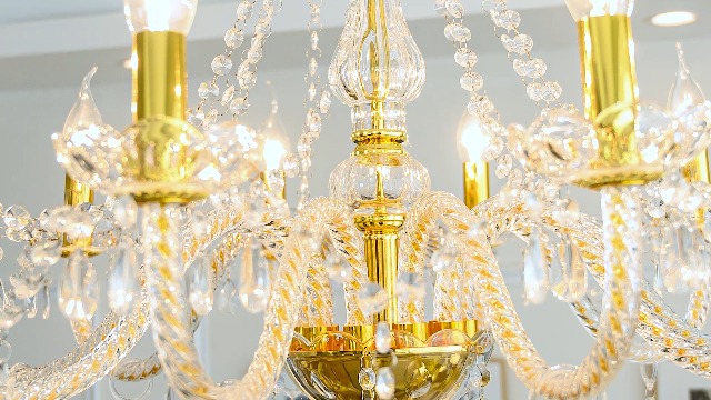 puu_ぷぅページ シャンデリア XINGQI Modern Geometric Pendant Lighting 8-Light Black and Gold