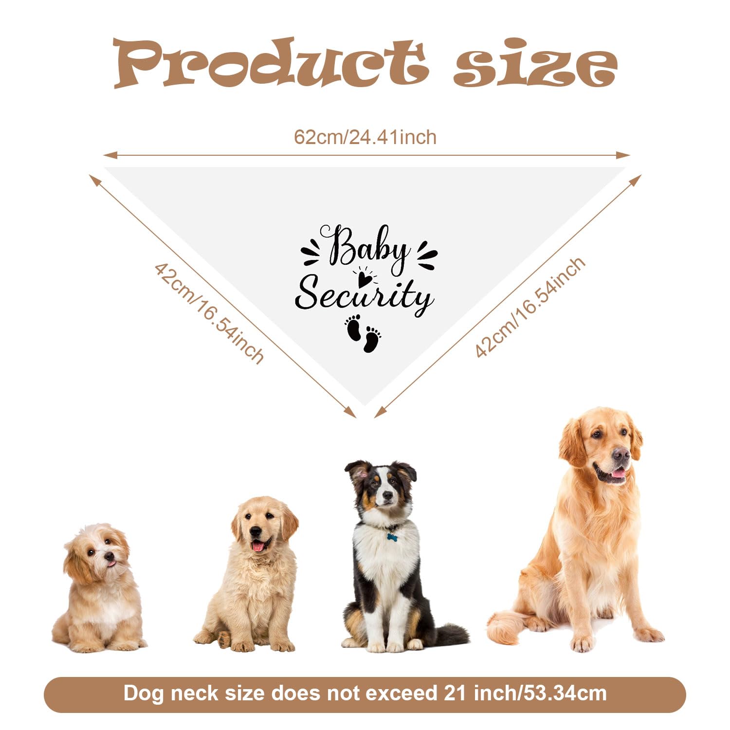 BOXOB 2 Pezzi Bandana per Cani Gravidanza, Bavaglino Triangolare per Animali Domestici Sicurezza Bambino Addestramento Fascia Sorella Maggiore Regalo
