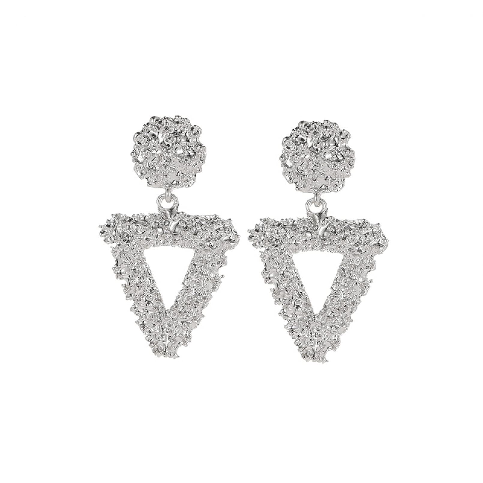 LLXYWJ Schmuck für Frauen, Silberohrringe, Vintage-Metallohrringe, goldfarben, große Größe, Herz-Anhänger, Statement, baumelnd, Retro-Indisch, für Freundin, Ehefrau, Schwester, Tochter,