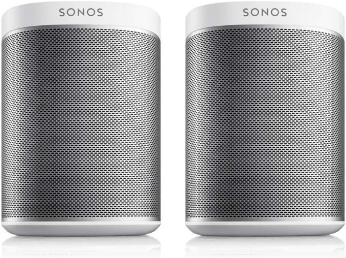 Sonos Play:1 2-Room Wireless Smart Speakers for Streaming Music - Starter Set Bundle (White), Compatible with Alexa (Renewed)