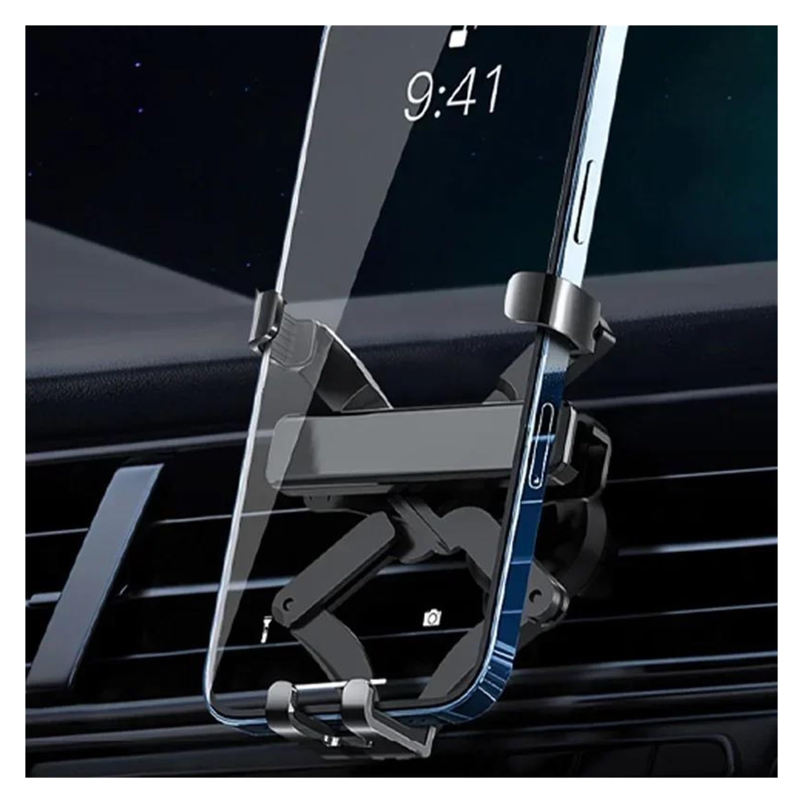 Soporte Movil Coche Soporte para teléfono de Coche con Gravedad para GPS, Compatible con teléfonos móviles de 4,7 a 6,7 ​​Pulgadas, con Clip de ventilación y Accesorio de Montaje.