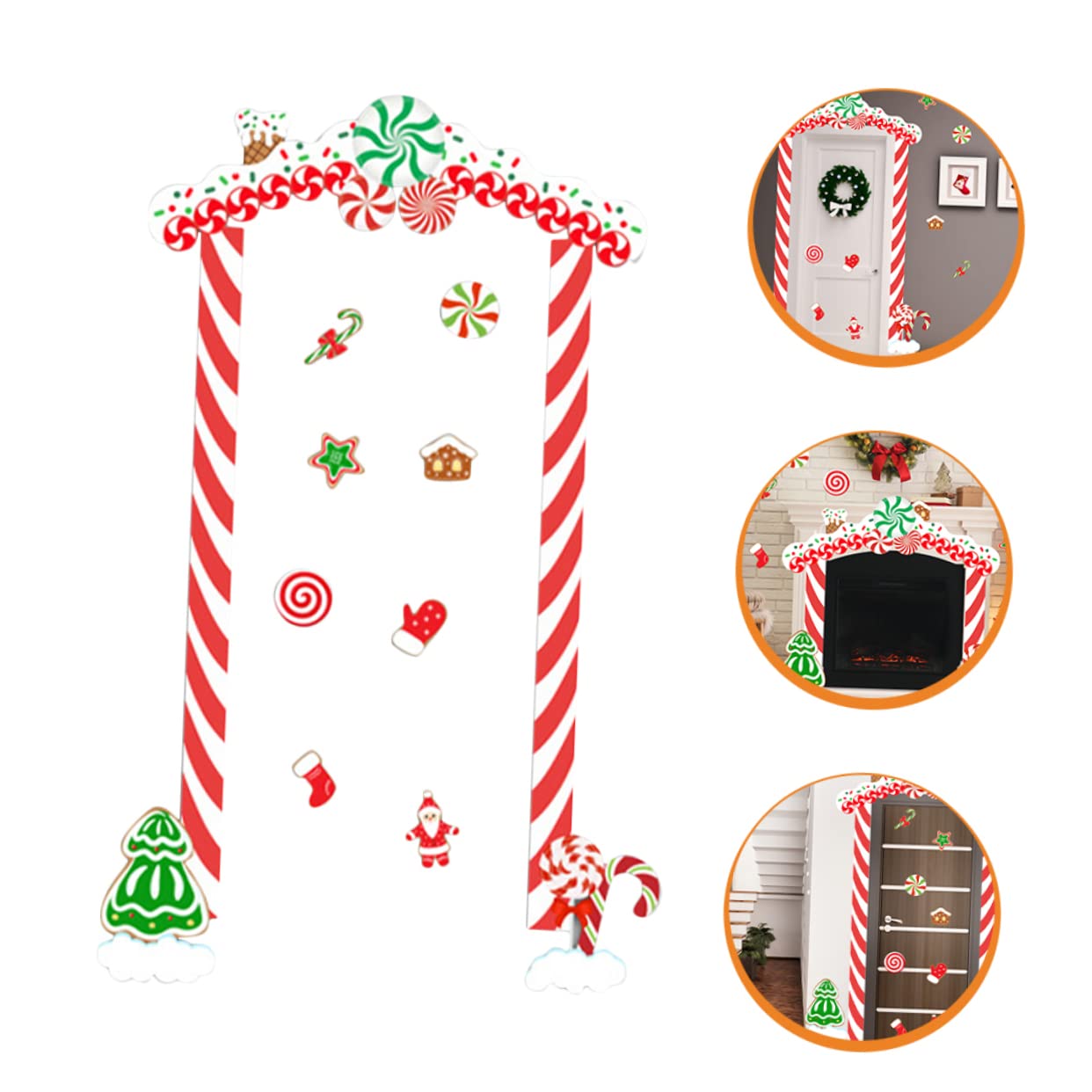 PRETYZOOM 5 Set Di Natale Adesivi Telaio Della Porta Di Natale Porta Di Della Finestra Decorazioni Per La Casa Di Ornamenti Natività Divertente Decorazione Della