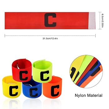 4 Brassards De Capitaine Réglables - Pour Football, Basket, Volley - Nylon Confortable Et Scratch Solide Unisexe - 13
