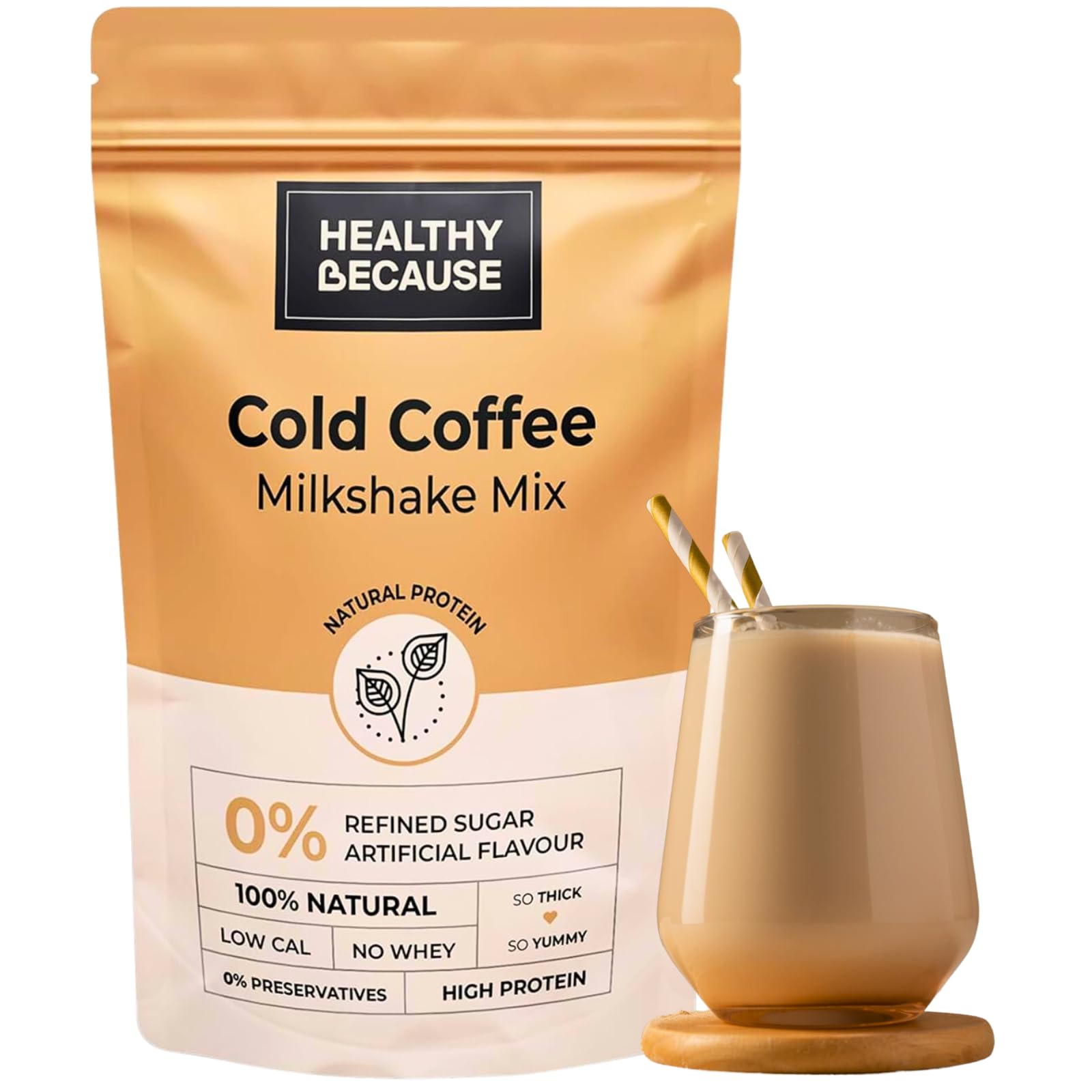 See full amazon price history chart for Healthy Because Milkshake Premix All Natural - Cold Coffee Milkshake Powder | 108g - Pack of 1 | High Protein | No Refined Sugar | No whey or Milk Powder | No Artificial Flavours Healthy Because Milkshake Premix All Natural - Cold Coffee Milkshake Powder | 108g - Pack of 1 | High Protein | No Refined Sugar | No whey or Milk Powder | No Artificial Flavours (B0DC4DSXB1) Amazon Price History, Amazon Price Tracker