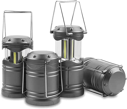 Lichamp LED Camping Lantern, 4 Pack Battery Powered Flashlight for