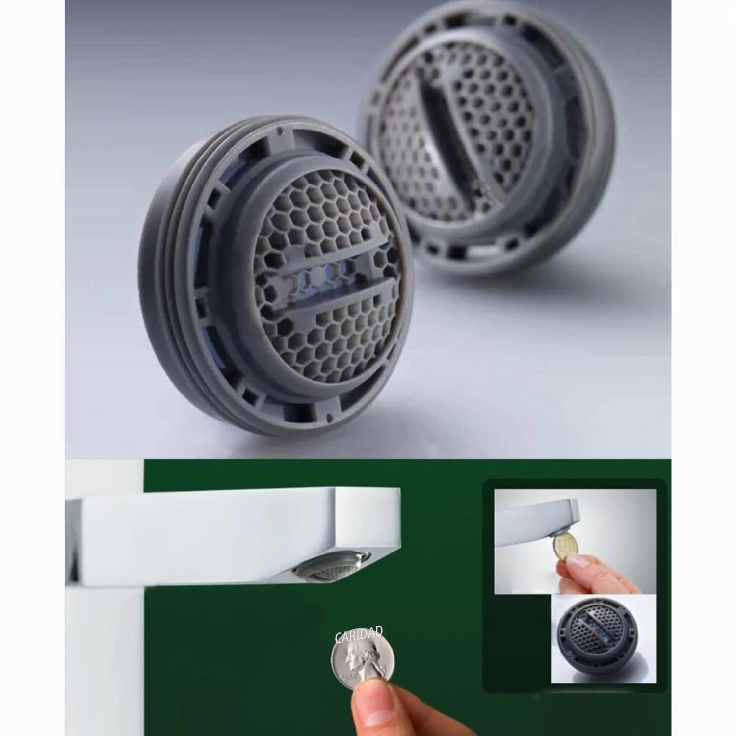 Neoperl 3 x TEC307999 Repuesto Perlator® Coin Seguridad 7,5L regulador/min M24 x 1 sin llave Boquilla mezcladora Mixta tinta grifo Colador