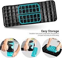 Vista 3 de Stepper aeróbico de entrenamiento ajustable, plataforma de ejercicios aeróbicos con 2 elevadores, plataforma de ejercicios para fitness, Stepper