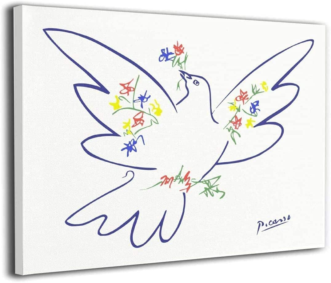 Amazon Co Jp Adlsy 平和の鳩の油絵 油絵 アートパネル ポスター 北欧 印象派 装飾画 アートフレーム 人気 インテリア モダン おしゃれ 寝室の装飾 壁飾り 飾り絵 新築飾り 贈り物40x50cm フレーム付き ホーム キッチン