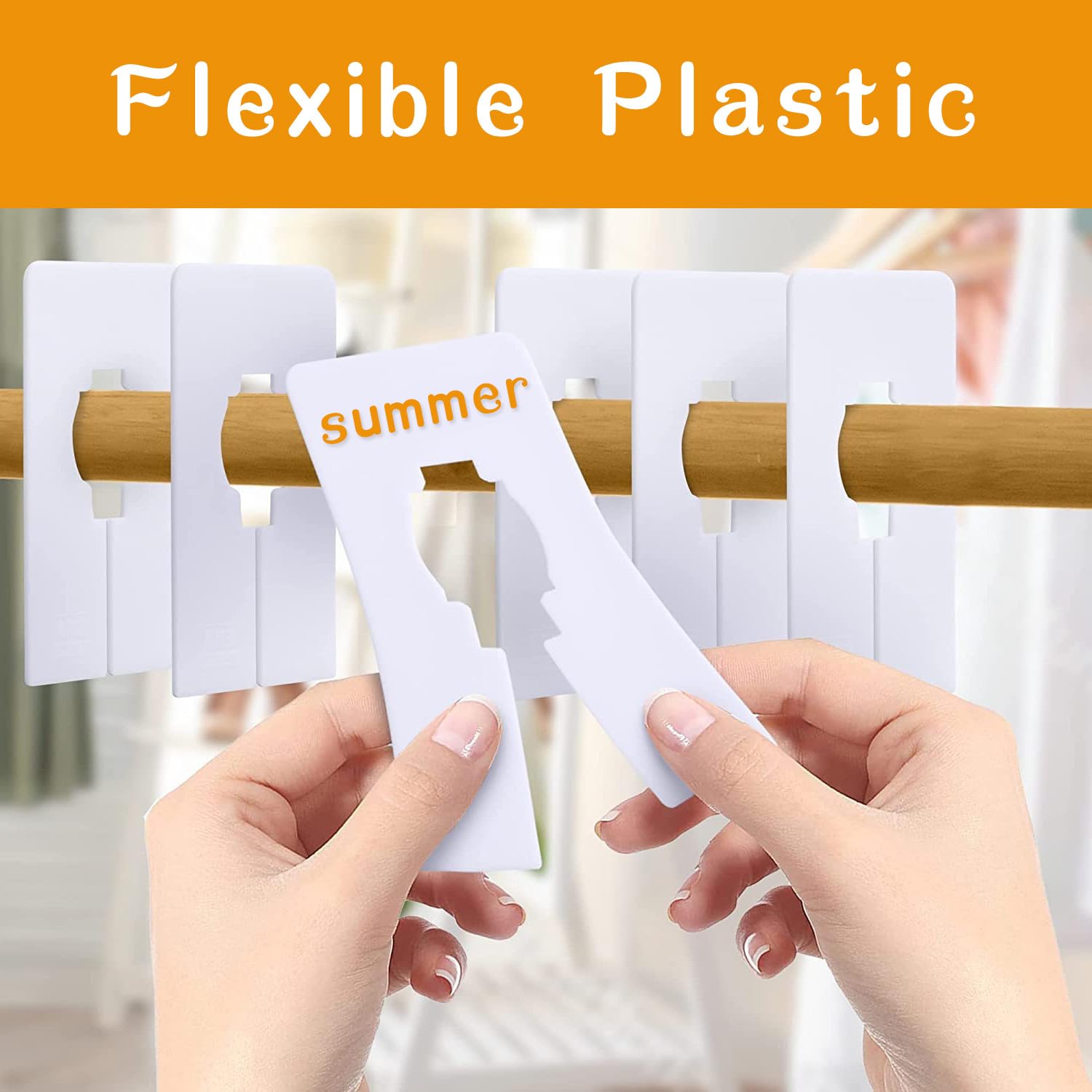 20 PCS Wardrobe Dividers, White Plastic Closet Organizer for Baby Clothes, Nursery, and Retail, Clothing Rack Dividers, Closet Rod and Rail Dividers, Durable and Easy to Use - Image 3
