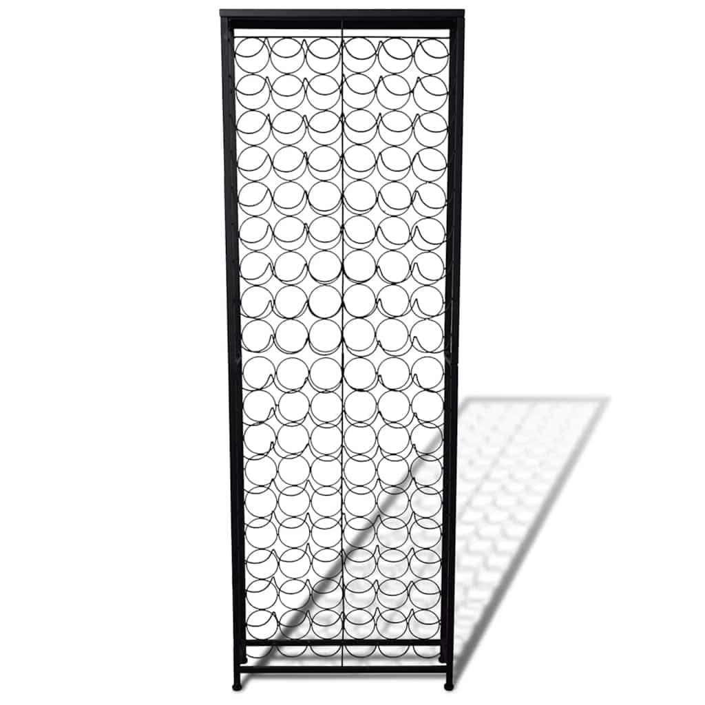 Scaffale portabottiglie in metallo per 108 bottiglie, nero