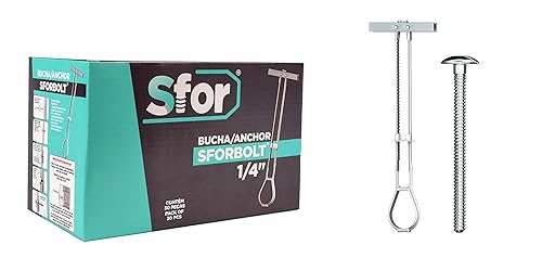 SFOR - Paquete de 60  30 anclajes + 30 pernos  Anclaje de palanca de 14 pulgadas con pernos  Anclajes para paneles de yeso, pernos para paneles de