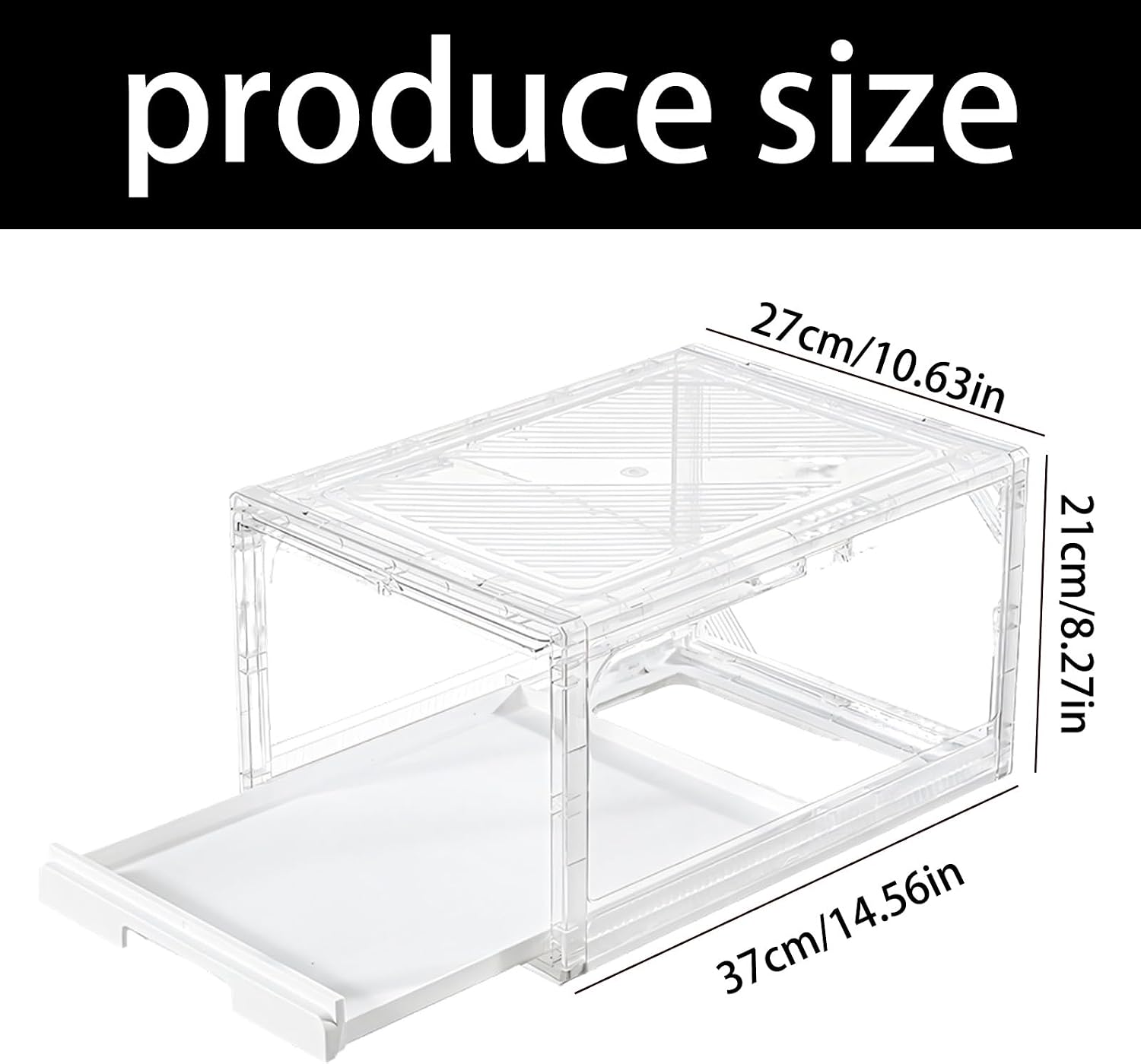 Keeper Box Crystal PET Storage Featuring Sliding Tray Holds 12 Hats Stackable Design 37x27x21cm Stackable Cap Planner