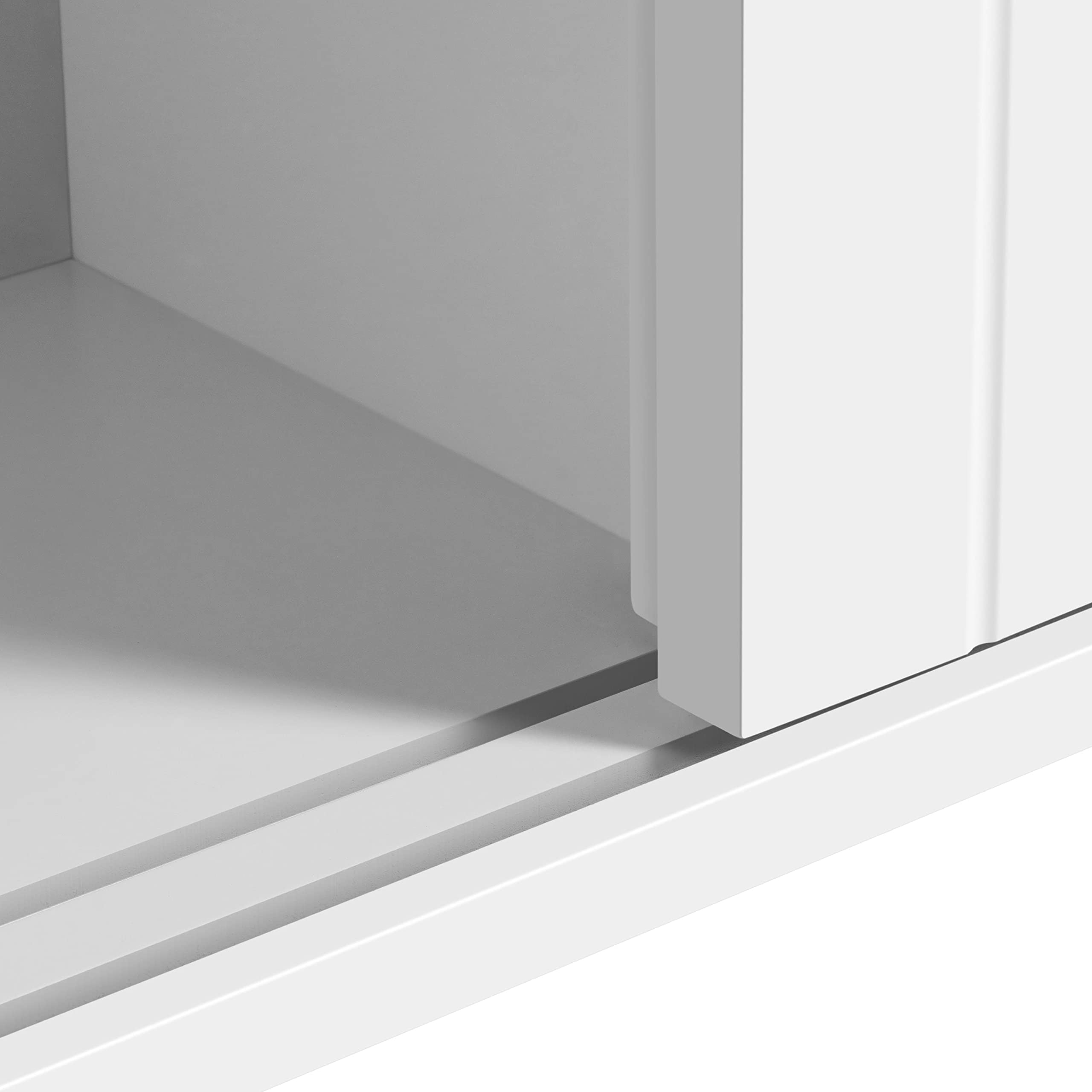 Yaheetech Mobile da Bagno con Ruote Armadietto da Terra con Ante Scorrevole Mobiletto in Legno con Ripiani Multilivello 20 x 70 x 72 cm Armadio Portaoggetti Bianco