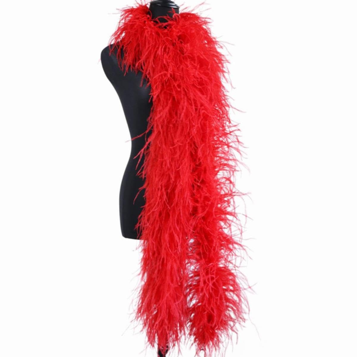 Hcaxkfmmxu Red 1M Fluffy Natural Ostrich Feather Boas 2 4 6 10 20 Ply Wedding Accessories Ostrich Feathers For Craft Party Decoration Plume Boa-Orange,4Ply 1Meter