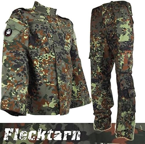 [アルファレーベル] SHENKEL 迷彩服 上下セット ドイツ フレクターカモ L ワッペン付き BDU サバゲー 装備