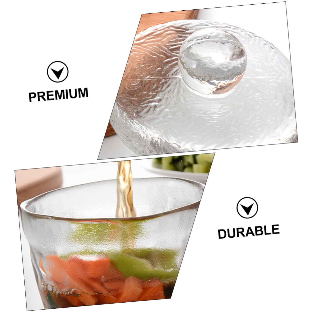 GALPADA Gurkenbehälter aus Glas mit Schraubverschluss Transparenter Lagerbehälter für Salate und Snacks